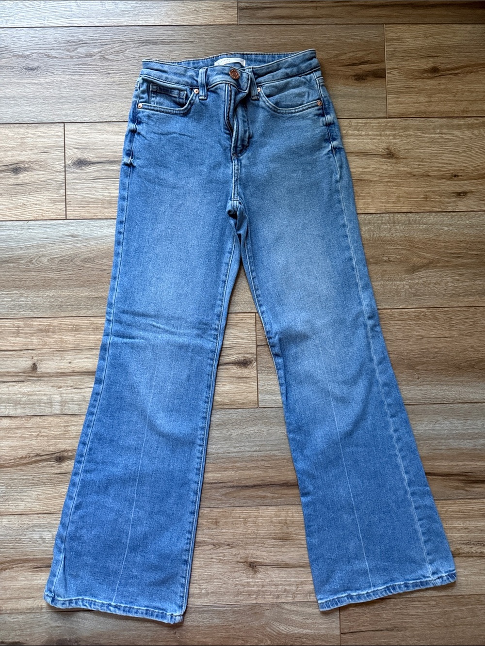 LC Lauren Conrad Medium Blue High-Rise Flare Jeans
